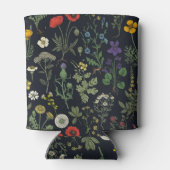 Collage van wilde bloemen blikjeskoeler (Achterkant)