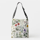 Collage van wilde bloemen crossbody tas (Achterkant)