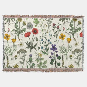 Collage van wilde bloemen deken
