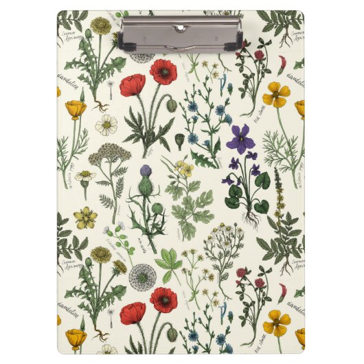 Collage van wilde bloemen klembord (Voorkant)