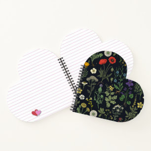 Collage van wilde bloemen notitieboek