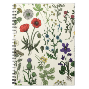 Collage van wilde bloemen notitieboek