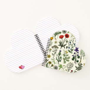 Collage van wilde bloemen notitieboek