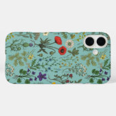 Collage van wilde bloemen op blauw Case-Mate iPhone case (Achterkant (horizontaal))