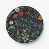 Collage van wilde bloemen papieren bordje (Voorkant)