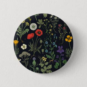 Collage van wilde bloemen ronde button 5,7 cm