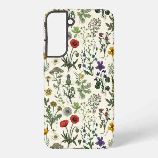 Collage van wilde bloemen samsung galaxy hoesje (Achterkant)