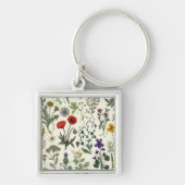 Collage van wilde bloemen sleutelhanger (Voorkant)