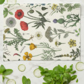 Collage van wilde bloemen theedoek (Gevouwen)