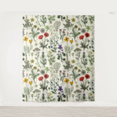 Collage van wilde bloemen wandkleed (Voorkant)