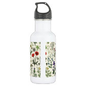 Collage van wilde bloemen waterfles (Achterkant)