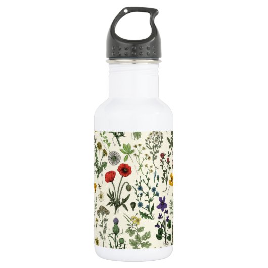 Collage van wilde bloemen waterfles (Voorkant)
