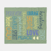 Collage van woorden voor het genezen fleece deken (Voorkant (Horizontaal))