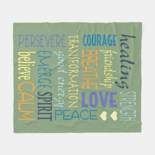 Collage van woorden voor het genezen fleece deken (Voorkant (Horizontaal))