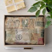 Collage verouderde porto efemera tissuepapier (Geschenk)