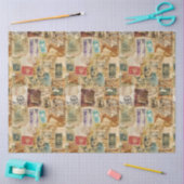 Collage verouderde porto efemera tissuepapier (Craft)