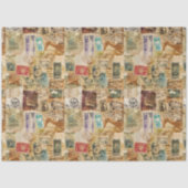 Collage verouderde porto efemera tissuepapier (Voorkant)