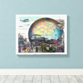 Collage Vervoer van de twintigste eeuw Canvas Afdruk (Insitu (Houten vloer))