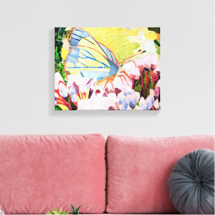 Collage vlinder canvas afdruk