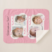 Collage voegt uw eigen aangepaste fotoroze toe sherpa deken (Voorkant (horizontaal))