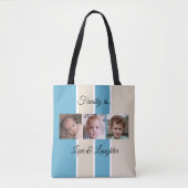 Collage voegt uw eigen aangepaste foto's blauw en  tote bag (Voorkant)