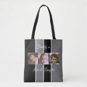 Collage voegt uw eigen aangepaste foto's zwart en  tote bag (Voorkant)