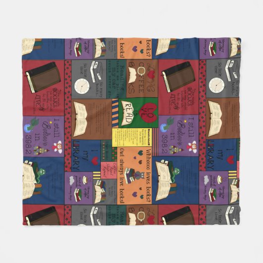 Collage voor boekadvisering fleece deken (Voorkant (Horizontaal))