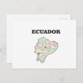 COLLAGE VOOR ECUADOR WORD BRIEFKAART (Voorkant / Achterkant)