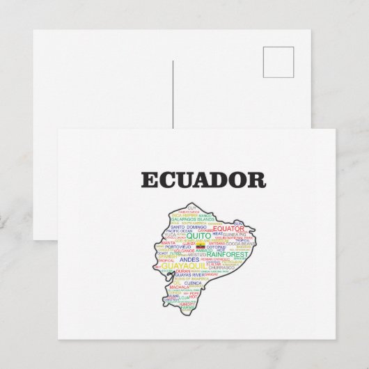 COLLAGE VOOR ECUADOR WORD BRIEFKAART (Voorkant / Achterkant)