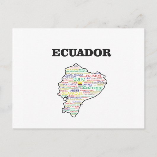 COLLAGE VOOR ECUADOR WORD BRIEFKAART (Voorkant)
