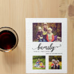 Collage voor 'Family Forever Sweet Quote' Legpuzzel<br><div class="desc">Familie voor altijd een zoete quote in het lettertype handschrift en calligrafie. Voeg je eigen foto's toe aan deze schattige 3 fotofamilie collage puzzle.</div>
