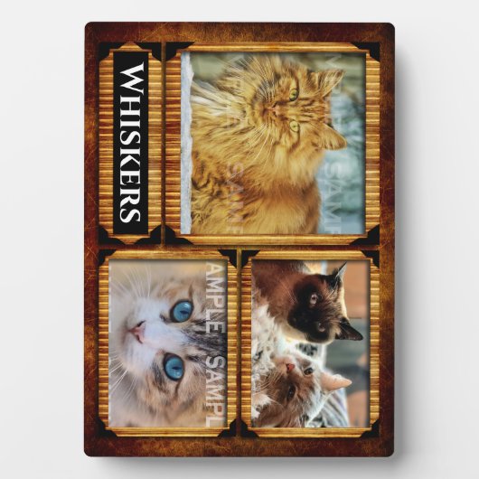 Collage voor foto's van Pet | lijst van bamboehout Fotoplaat (voorkant)