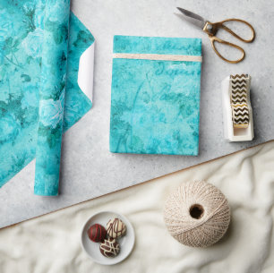 Collage voor gekneusde blauwe Rozen Cadeaupapier