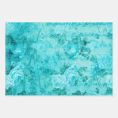 Collage voor gekneusde blauwe Rozen Inpakpapier Vel (Voorkant)