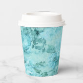 Collage voor gekneusde blauwe Rozen Papieren Bekers (Achterkant)