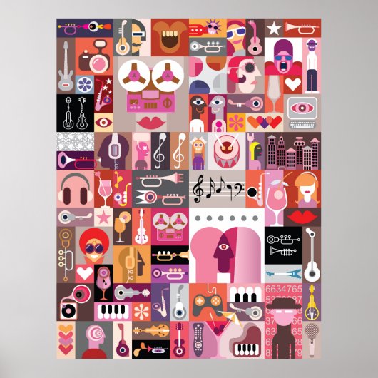 Collage voor grafische kunst poster (Voorkant)