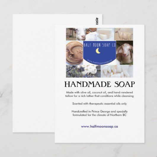 Collage voor halve maan soap briefkaart (Voorkant / Achterkant)