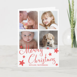 Collage voor Merry Kerstcute Red Chalk Feestdagen Kaart