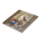  collage voor muziekvellen van Parijs en vogels Tegeltje (Zijkant)