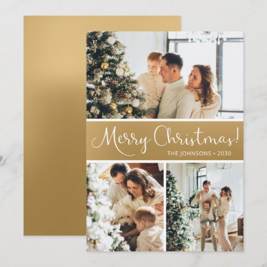 Collage voor prettige kerstfoto's feestdagenkaart (Voorkant / Achterkant)