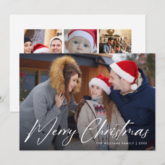 Collage voor prettige kerstfoto's feestdagenkaart (Voorkant / Achterkant)