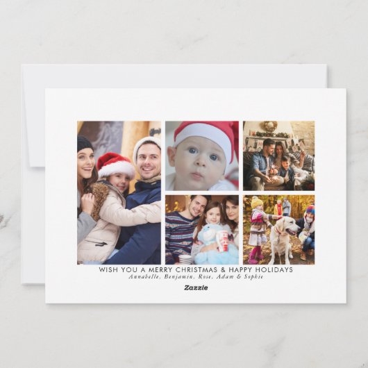 Collage voor prettige kerstfoto's feestdagenkaart (Achterkant)