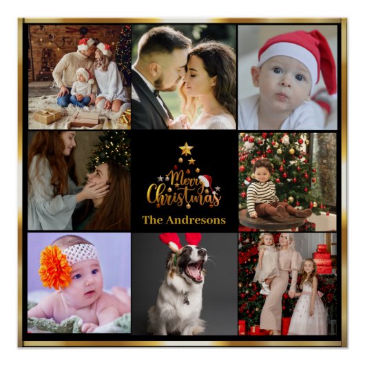 Collage voor prettige kerstfoto's perfect poster (Voorkant)