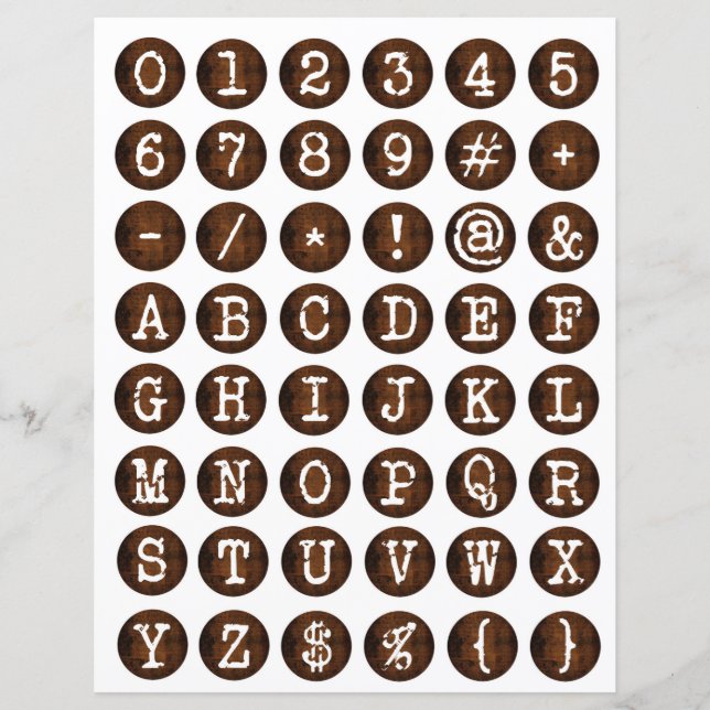 Collage voor sierletters voor schrijfmachines (Voorkant)