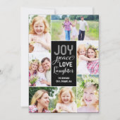 Collage Wishes Holiday Photo Card - Zwart Feestdagenkaart (Voorkant)