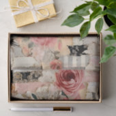 Collage with Painted Flowers and Torn Paper Tissuepapier (Geschenk)