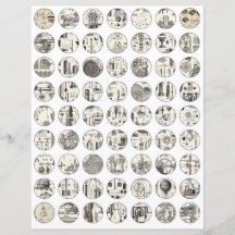 Collageblad vintage wetenschap Scrapbookelementen