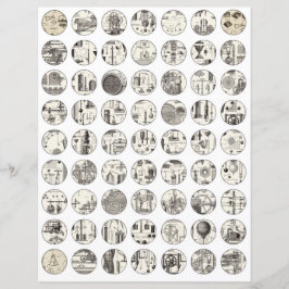 Collageblad vintage wetenschap Scrapbookelementen