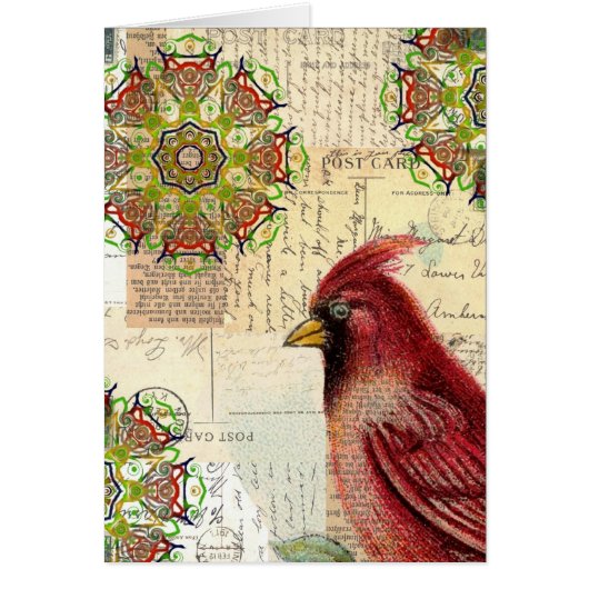 Collaged Old Letters and Briefkaarten with Bird (Voorkant)