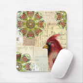 Collaged Old Letters and Briefkaarten with Bird Muismat (Met muis)